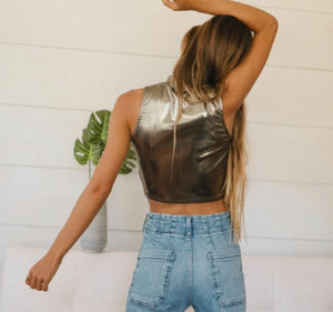 Metallic crop top