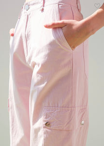 Serena Cargo Pants - Pink