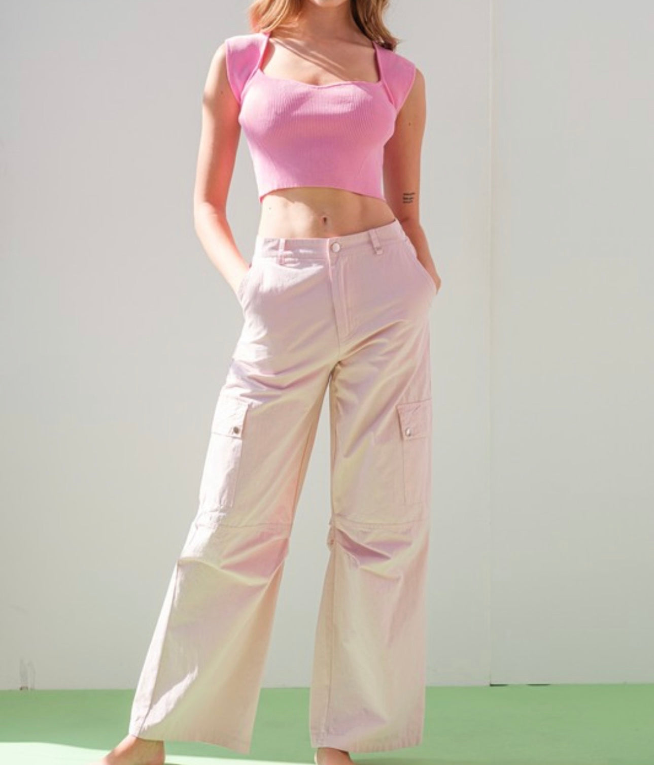 Serena Cargo Pants - Pink