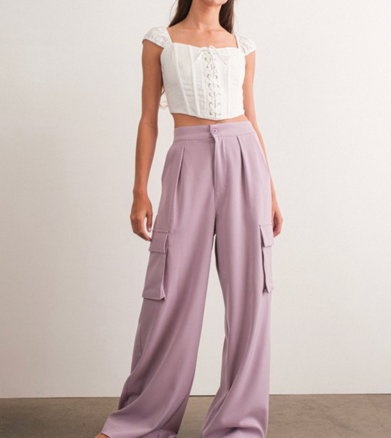 Elisa Cargo Pants - Lavender