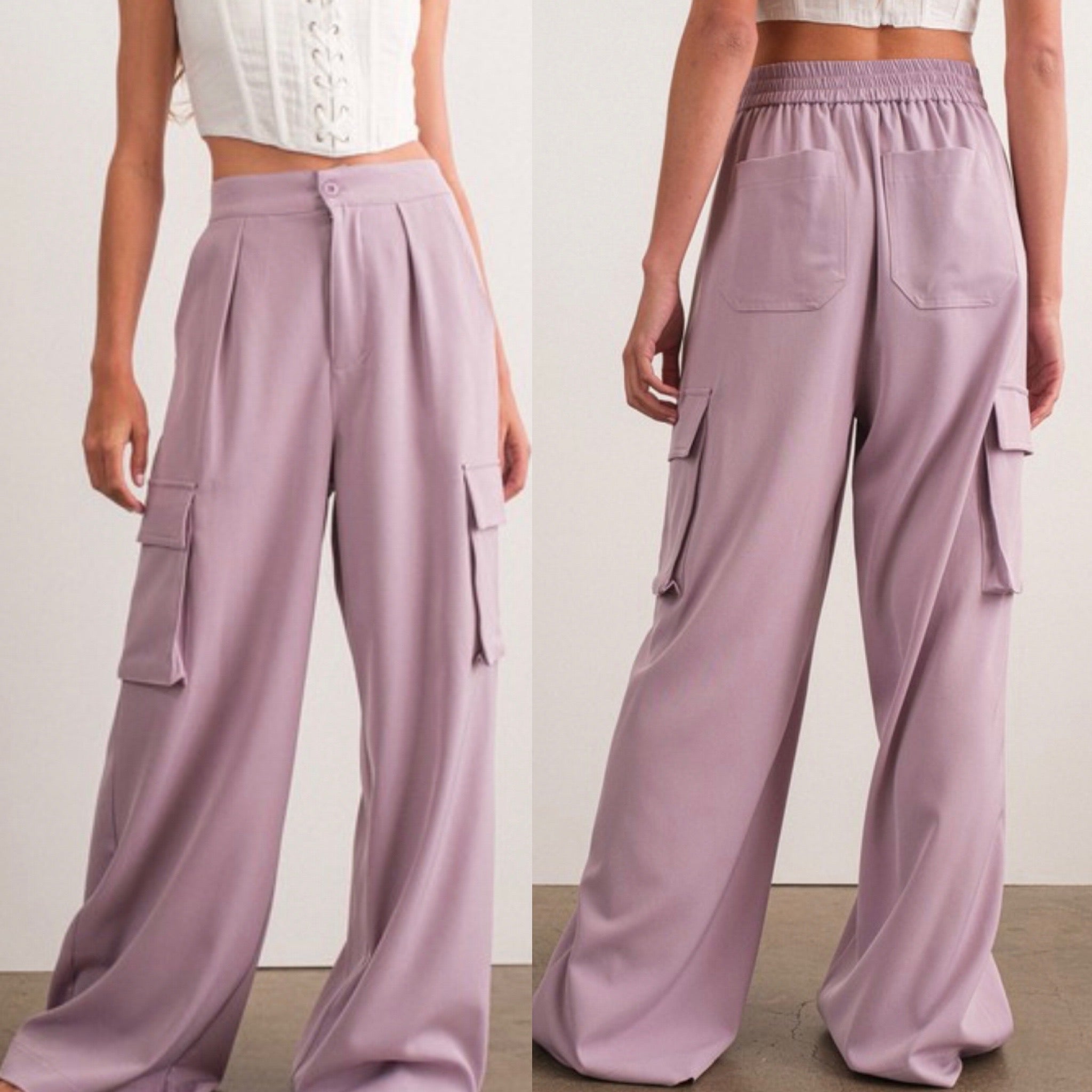 Elisa Cargo Pants - Lavender